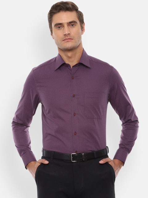 

Louis Philippe Men Purple Self Design Casual Shirt