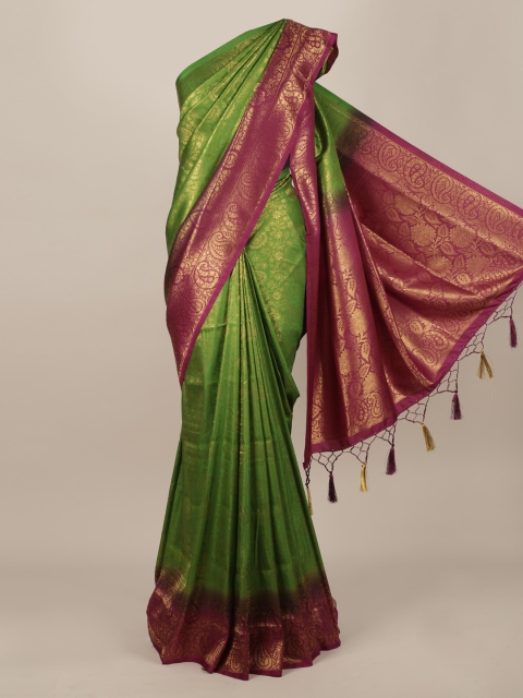 

Pothys Green Woven Design Jute Silk Saree