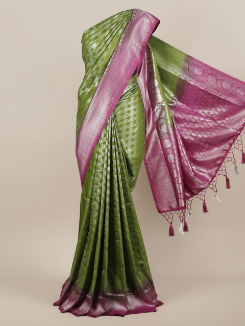 

Pothys Green Woven Design Jute Silk Saree