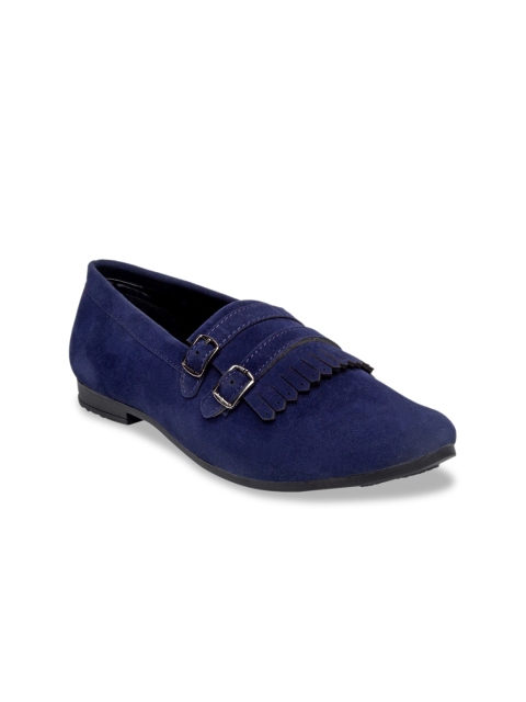 

TREEMODA Men Navy Blue Suede Loafers Casual Shoes
