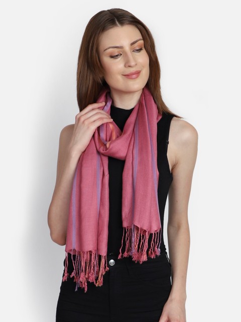 

Anekaant Women Pink & Purple Striped Stole