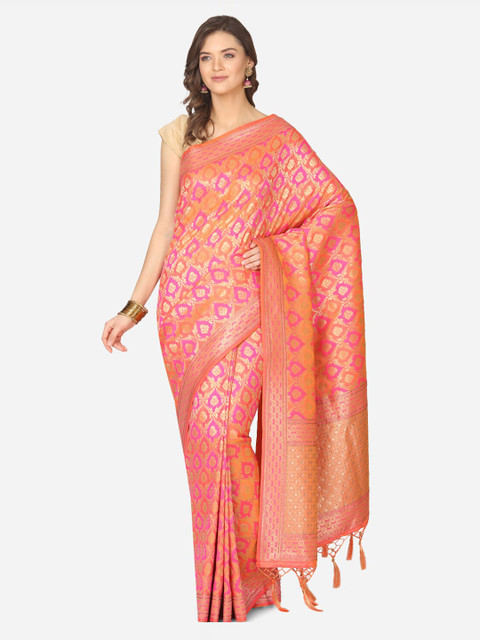 

BOMBAY SELECTIONS Magenta Woven Design Banarasi Saree