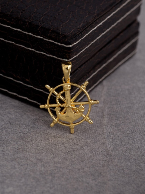 

Dare by Voylla Gold-Plated Compass & Anchor Pendant From Nautical Collection