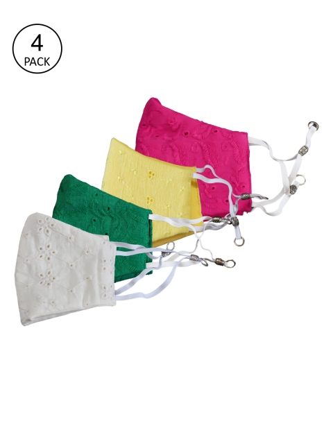 

Bellofox Pack Of 4 Self-Designed 3-Ply Reusable Protective Outdoor Face Masks, Magenta