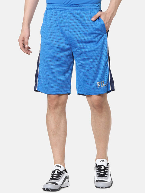 

FILA Men Blue Solid Regular Fit Sports Shorts