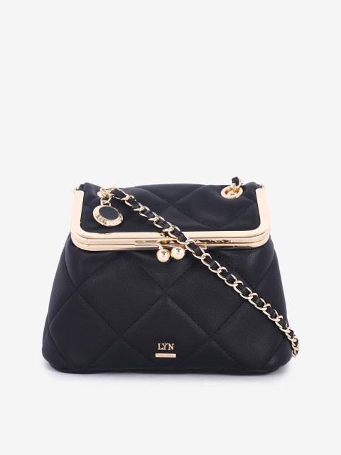 

LYN Black Solid Handheld Bag