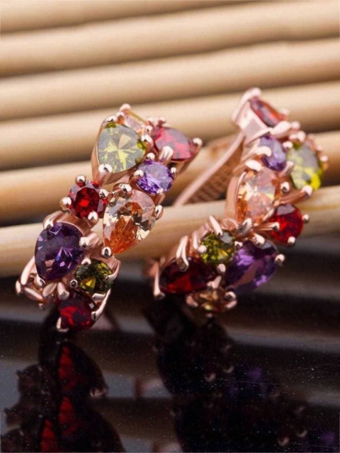 

Adwitiya Collection Gold-Toned Contemporary Drop Earrings