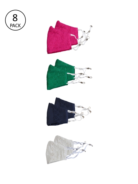 

Bellofox Pack Of 8 Self-Design 3-Ply Reusable Protective Outdoor Masks, Pink