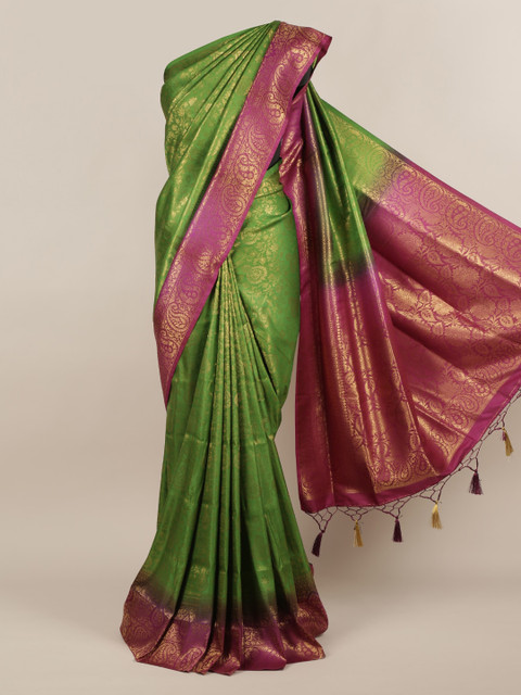 

Pothys Green Woven Design Jute Silk Saree