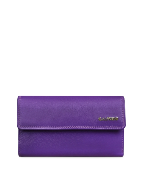 

CALFNERO Purple Solid Clutch
