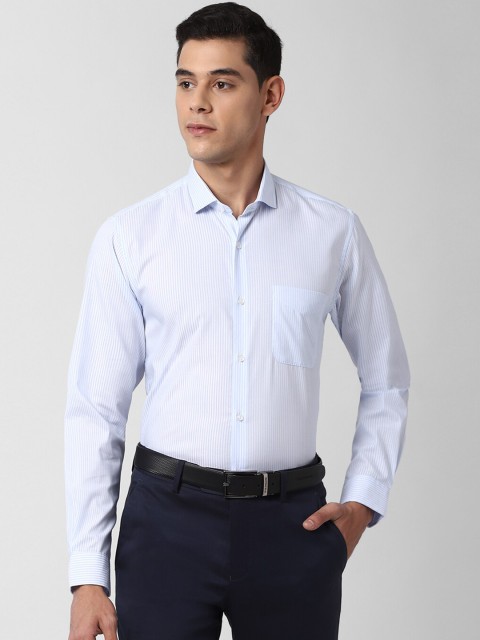 

Peter England Men Blue Regular Fit Striped Casual Shirt