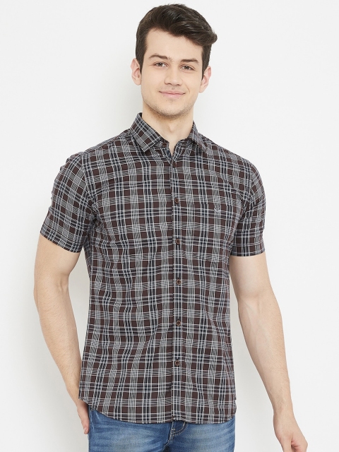 

Crimsoune Club Men Brown Slim Fit Checked Casual Shirt