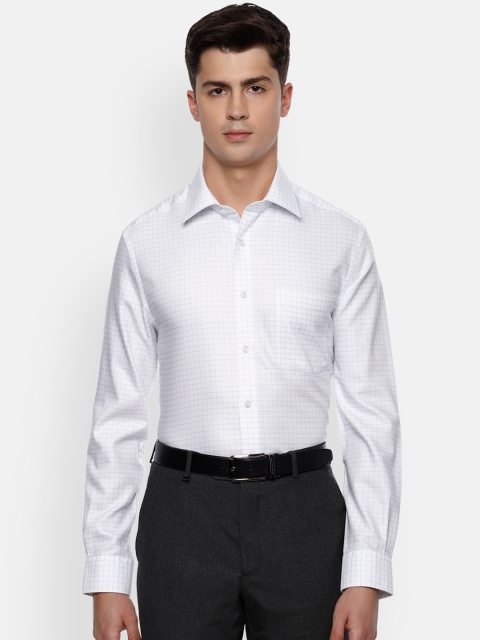 

Louis Philippe Permapress Men White Checked Casual Shirt