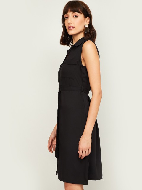 

CODE by Lifestyle Women Black Solid Shirt Dress