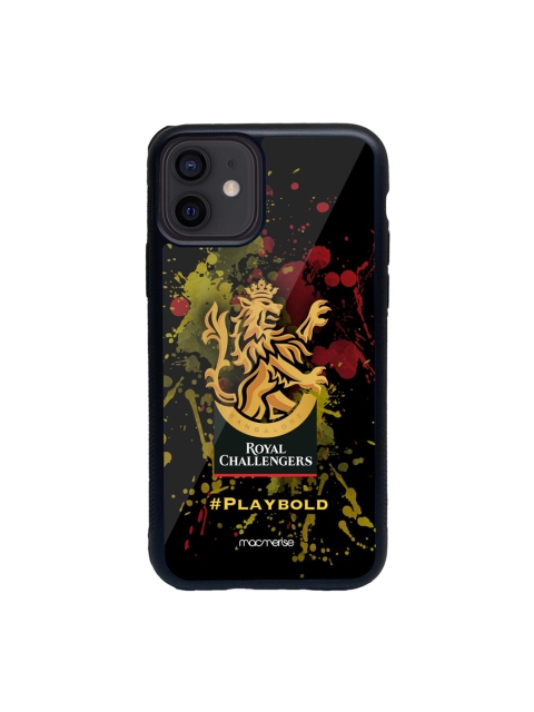 

macmerise Black & Brown RCB Splash Logo Glass iPhone 12 Mini Phone Case