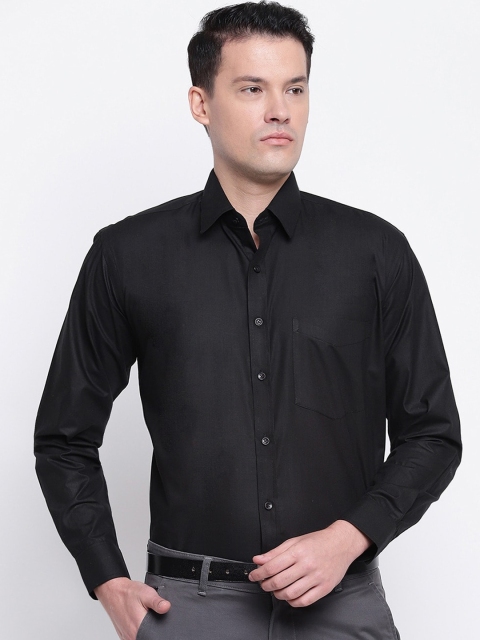 

Hancock Men Black Regular Fit Solid Formal Shirt