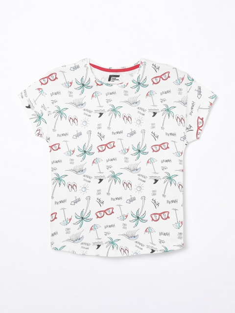 

Fame Forever by Lifestyle Girls White Printed Round Neck T-shirt