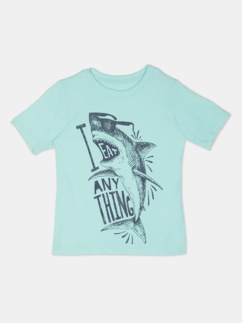 

The Childrens Place Boys Blue Printed Round Neck T-shirt