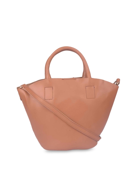 

Bagkok Peach-Coloured Textured Handheld Bag