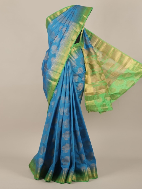 

Pothys Blue Woven Design Jute Silk Saree