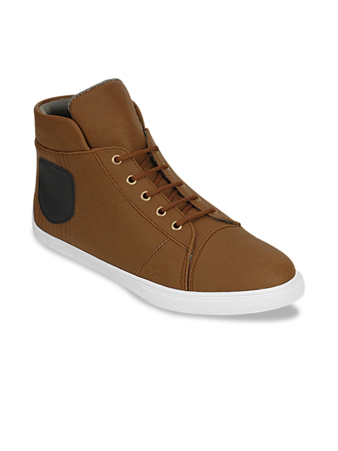 

Get Glamr Men Tan Solid Sneakers