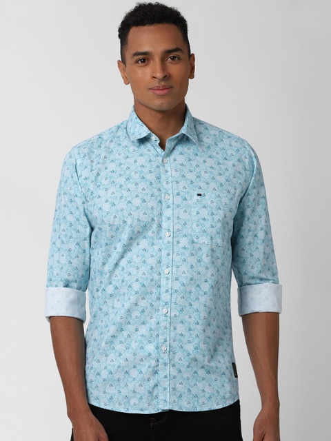 

Peter England Casuals Men White & Blue Regular Fit Printed Cotton Casual Shirt