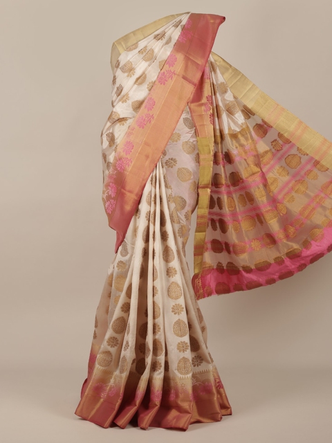 

Pothys Cream-Coloured Woven Design Jute Silk Saree