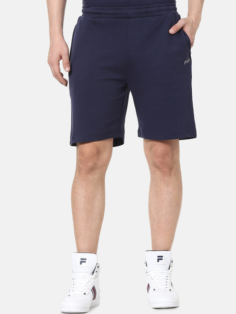 

FILA Men Navy Blue Solid Regular Fit Sports Shorts