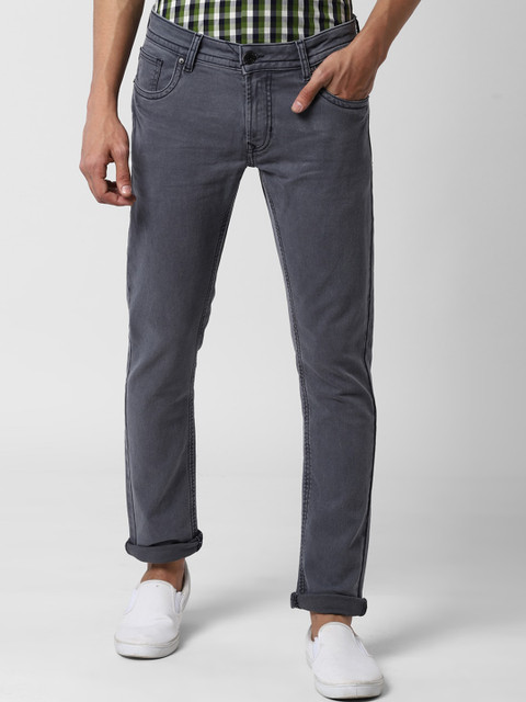 

Peter England Casuals Men Grey Slim Fit Mid-Rise Clean Look Stretchable Jeans