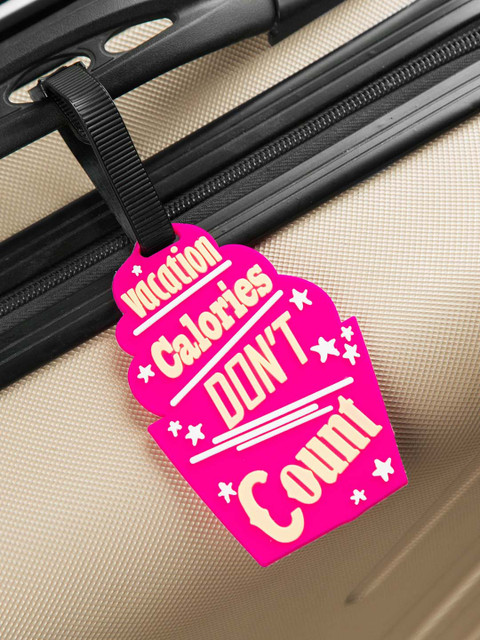 

Bigsmall Unisex Pink & Yellow Vacation Calories Luggage Tag