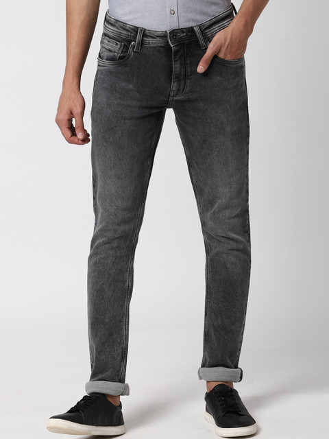 

Peter England Casuals Men Grey Slim Fit Mid-Rise Clean Look Jeans