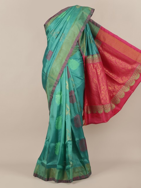 

Pothys Green & Pink Pure Silk Woven Design Kanjeevaram Saree