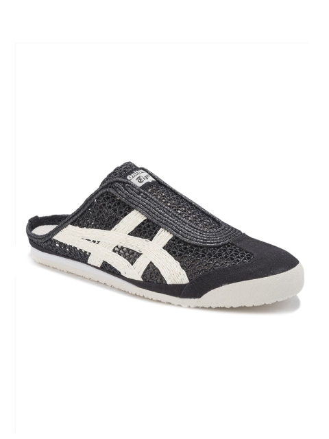 

Onitsuka Tiger Unisex Black Woven Design Slip-On Sneakers