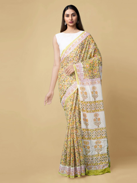

Unnati Silks Green Embellished Pure Cotton Kota Saree