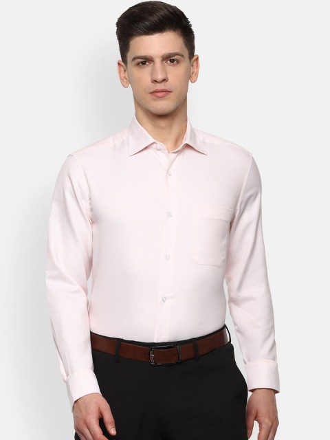 

Louis Philippe Men Cream-Coloured Regular Fit Self Design Cotton Formal Shirt