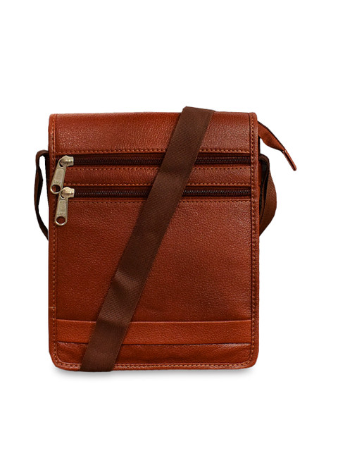 

ABYS Unisex Brown Textured Messenger Bag
