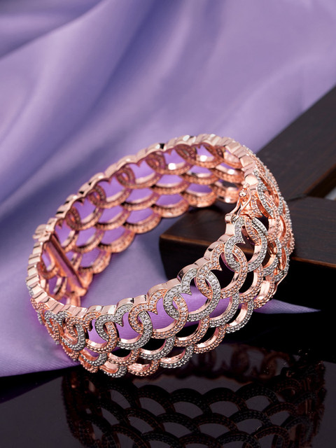 

Studio Voylla Rose Gold-Toned Zircons Adorned Bracelet