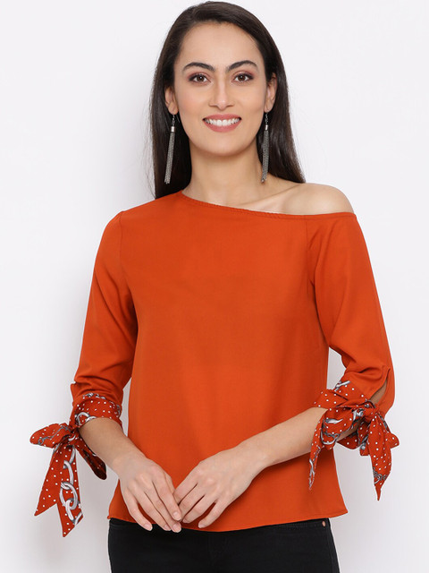 

ALL WAYS YOU Women Rust One Shoulder Regular Top