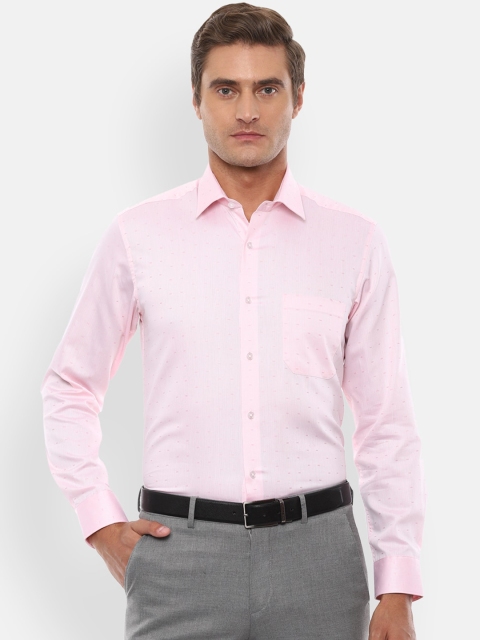 

Louis Philippe Men Pink Self Design Casual Shirt