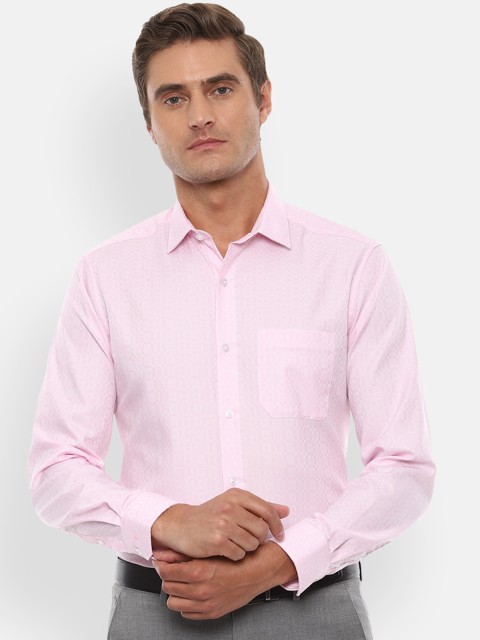 

Louis Philippe Men Pink Self Design Casual Shirt