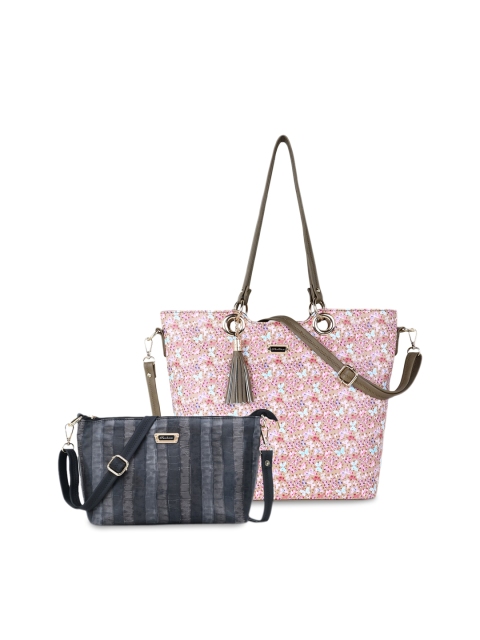 

WOMEN MARKS Grey Printed Handheld Bag