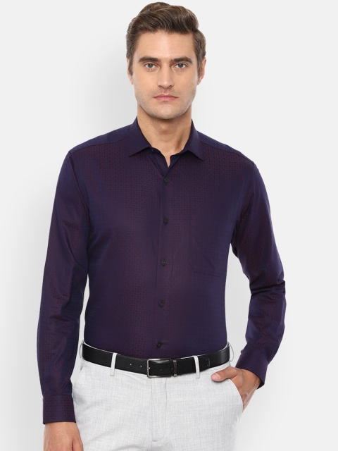 

Louis Philippe Men Purple Self Design Casual Shirt