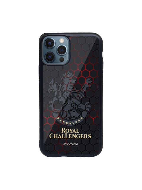 

macmerise Black & Red RCB Hex Pattern Glass iPhone 12 Pro Phone Case