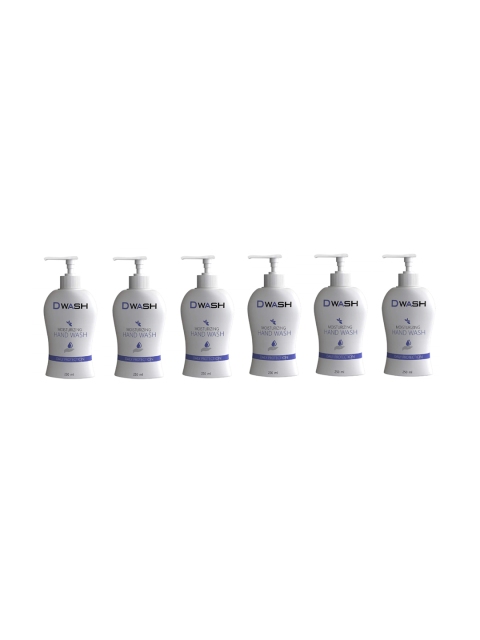 

DWASH Pack of 6 Germ Protection Moisturizing Hand Wash 250 ml Each, White