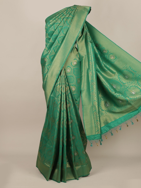 

Pothys Green & Gold Pure Silk Woven Design Banarasi Saree