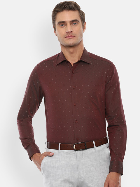 

Louis Philippe Men Brown Self Design Casual Shirt