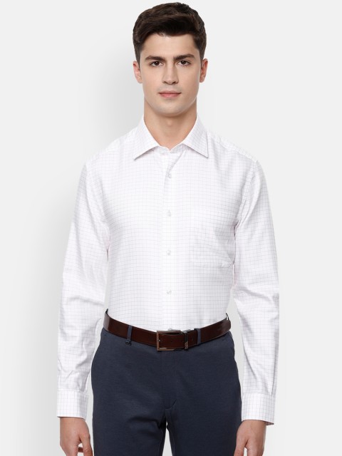 

Louis Philippe Men White Checked Casual Shirt