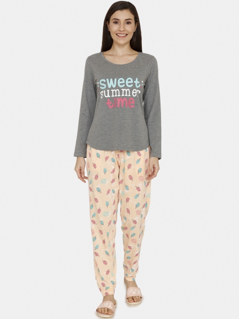 

Zivame Women Multicoloured Printed Night suit, Multi