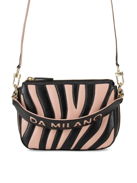 

Da Milano Black Striped Sling Bag