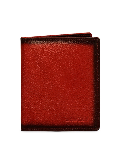 

ABYS Men Red & Black Textured Two Fold Wallet